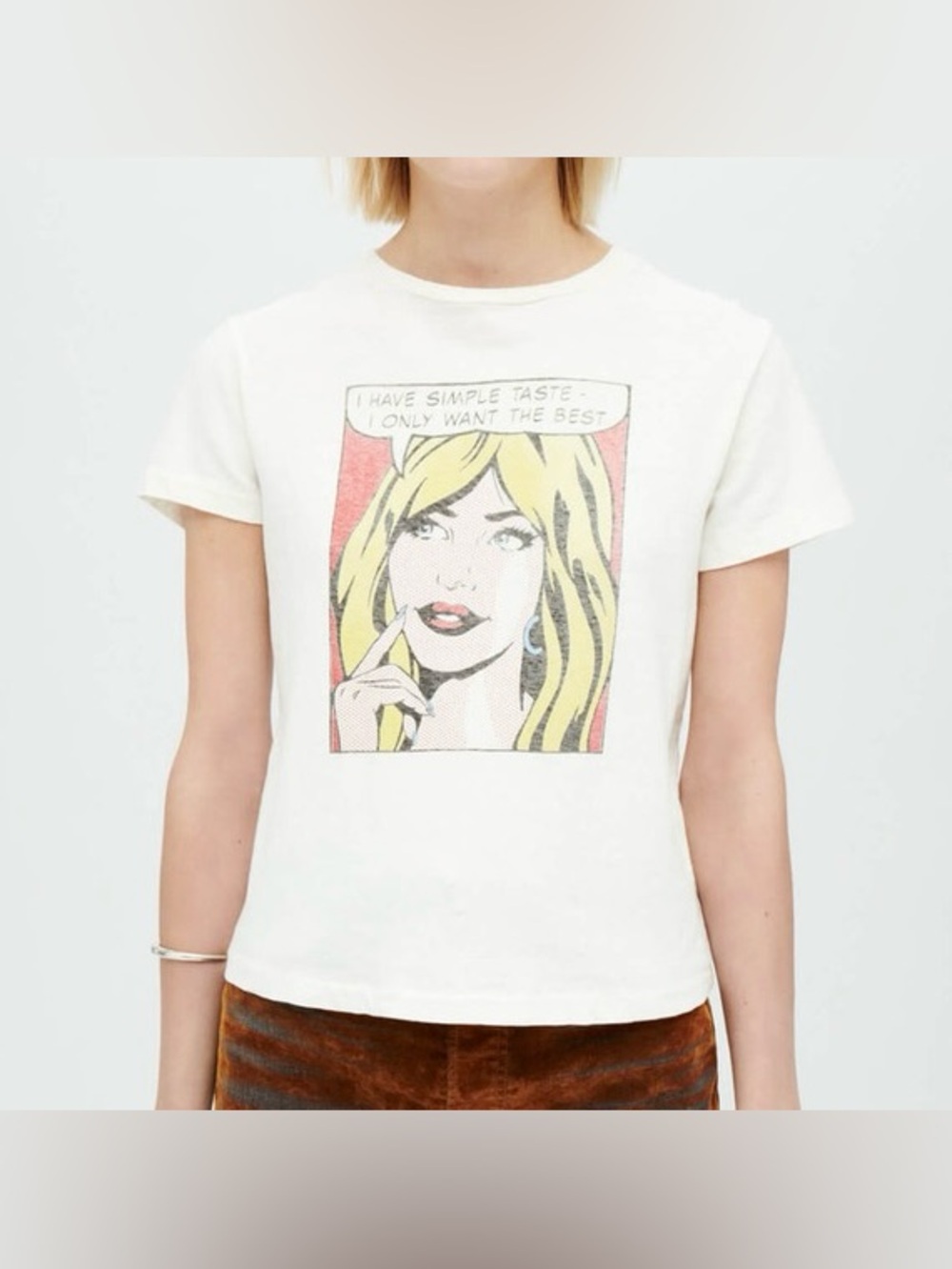Re/Done baby tee comic graphic